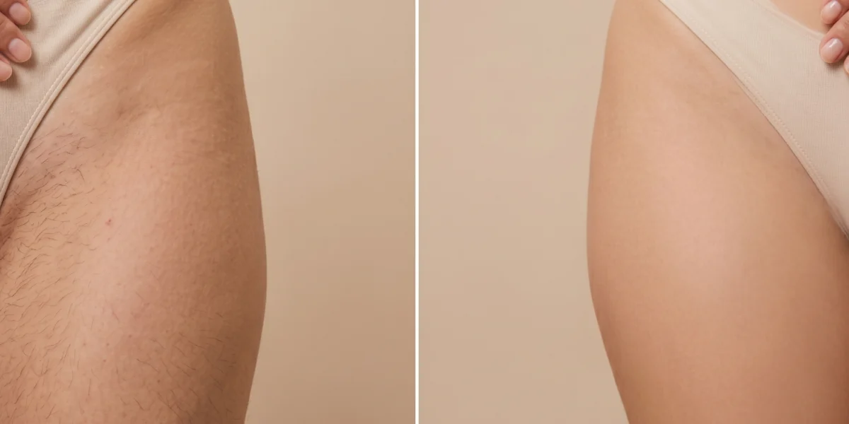 bikini laser hair removal before and after at Beauty Studio MediSpa, Shenfield
