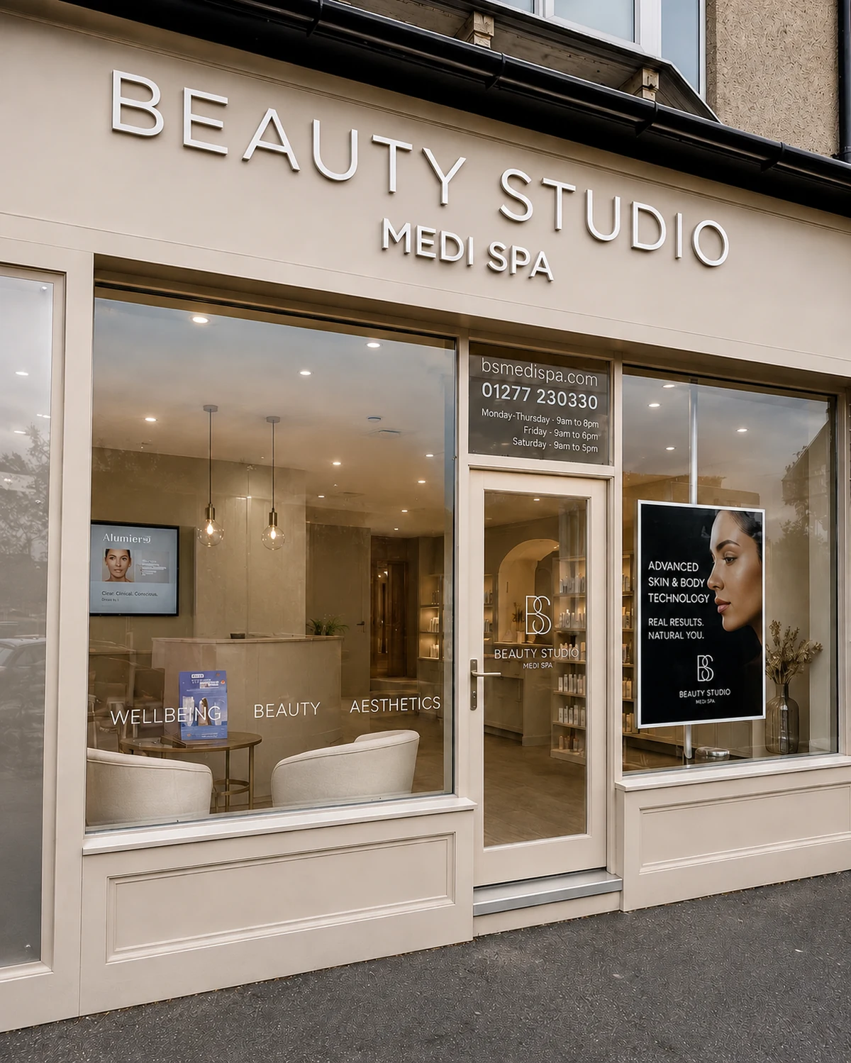 Beauty Studio MediSpa storefront on 31 Hutton Road, Shenfield
